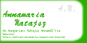 annamaria matajsz business card